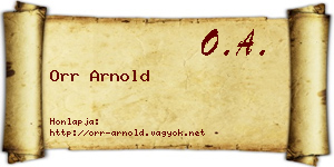 Orr Arnold névjegykártya