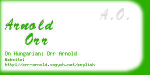 arnold orr business card